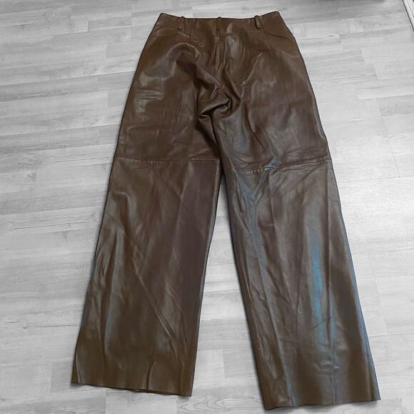 VEDA Leather Trousers Pants Size 10 - Picture 5 of 8